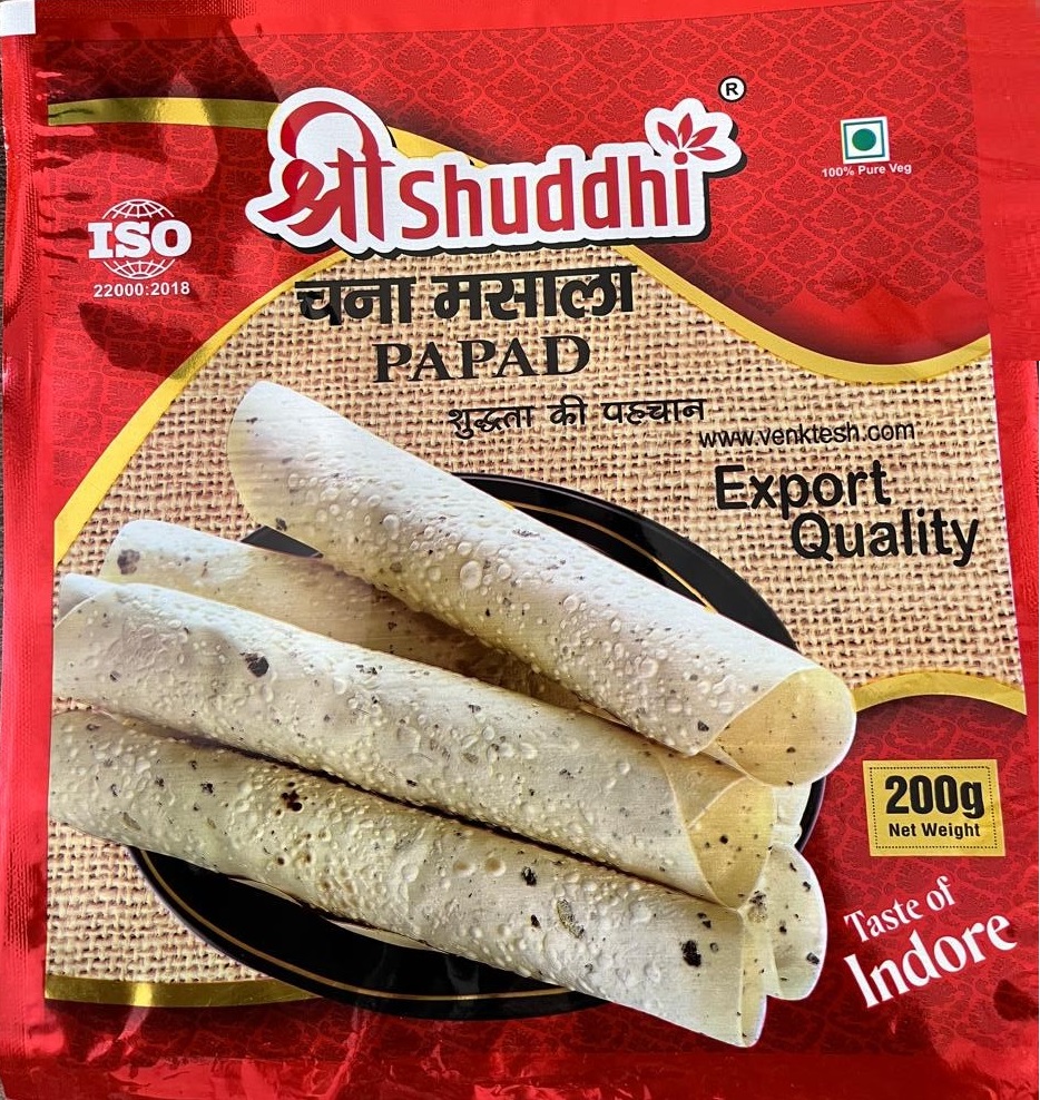 Chana Masala Papad