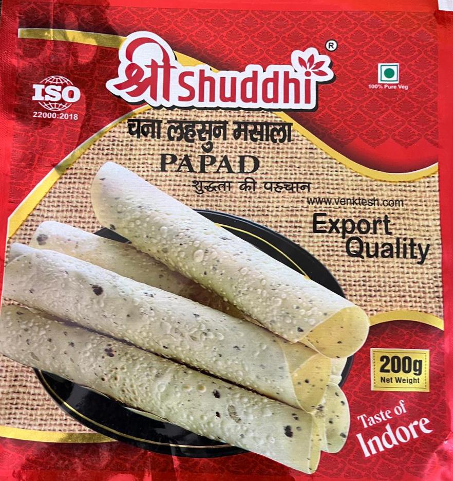 Chana Lehsun Masala Papad